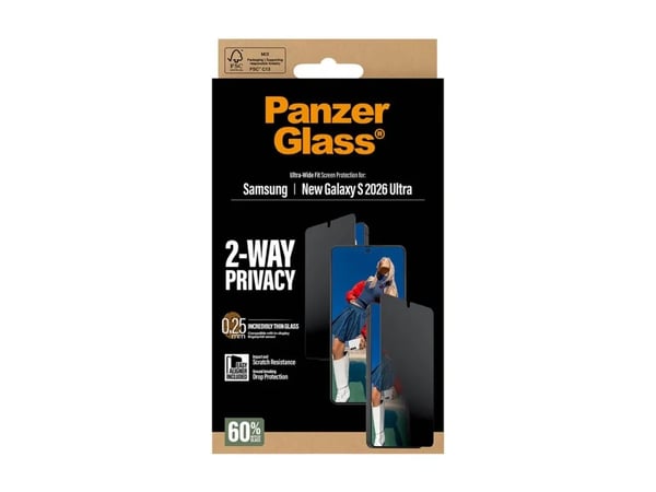 PanzerGlass - Matkapuhelimen näytönsuoja - erittäin leveä istuvuus EasyAlignerilla - lasi - yksityisyyssuodattimella - 2-suuntainen - kehyksen väri...
