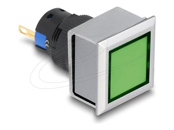 Delock - Indikator modul - 16 mm, solder connection, square - grön
