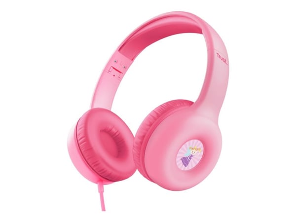 Trust Nouna - Hodetelefoner med mikrofon - on-ear - kablet - 3,5 mm jakk - rosa