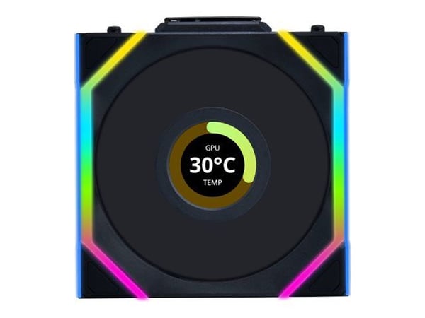 Lian Li UNI FAN SL Wireless LCD Lüfter ARGB PWM - 120 mm svart (12SLCD1W1B) Lian Li UNI FAN SL Wireless LCD Lüfter ARGB PWM - 120 mm svart (12SLCD1W1B)