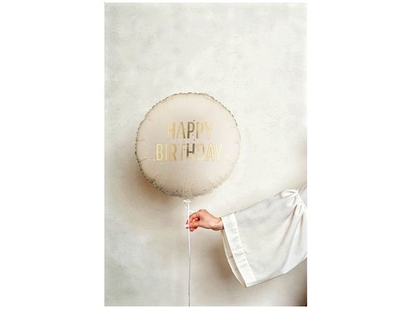 Creme Happy Birthday folieballong