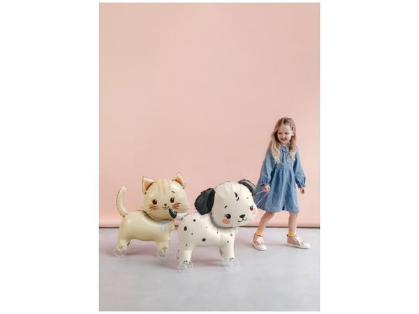 Folieballong med hund på hjul