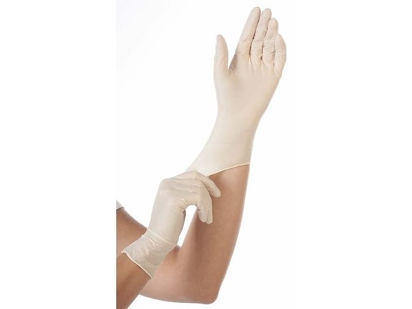 Engangshandsker, M Grip Powder free Latex, hvid, pakke a 100 stk