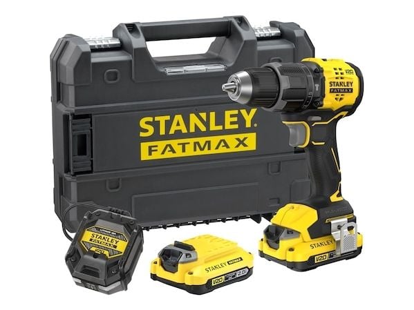 Stanley SFMCD716D2T-QW, Boremaskin med pistolgrep, Nøkkelløs, Børsteløs, Svart, Gult, 1900 RPM, 32300 bpm