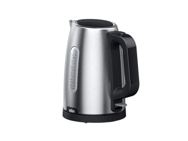 Braun PurShine WK102AI-WK1500BK, 1,7 L, 2200 W, Musta, Ruostumaton teräs, Metalli, Veden tason ilmaisin, Ylikuumenemissuoja