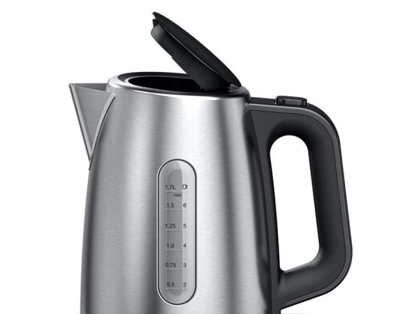 Braun PurShine WK102AI-WK1500BK, 1,7 L, 2200 W, Musta, Ruostumaton teräs, Metalli, Veden tason ilmaisin, Ylikuumenemissuoja