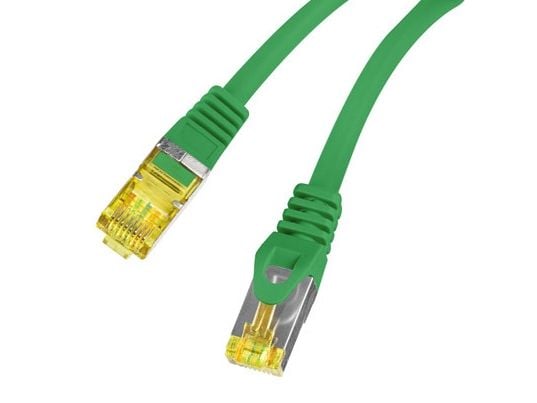 Lanberg - Koblingskabel - RJ-45 (hann) til RJ-45 (hann) - 6 mm - S/FTP - CAT 6a - halogenfri, formstøpt, uten hindringer, flertrådet - grønn, RAL 6024
