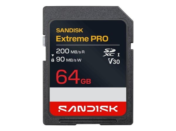 SanDisk Extreme PRO - Flashminnekort - 64 GB - Video Class V30 / UHS-I - SDXC UHS-I