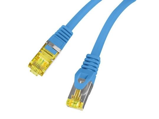PATCHCORD CAT.6A S/FTP LSZH CU 0.5M SININEN FLUKE LÄPÄISI LANBERGIN