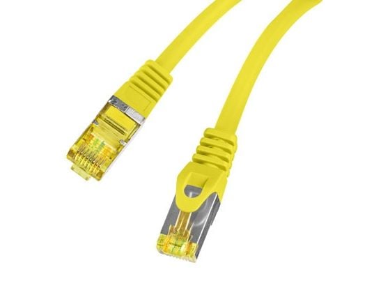 Lanberg - Koblingskabel - RJ-45 (hann) til RJ-45 (hann) - 6 mm - S/FTP - CAT 6a - halogenfri, uten hindringer, flertrådet - yellow RAL 1016