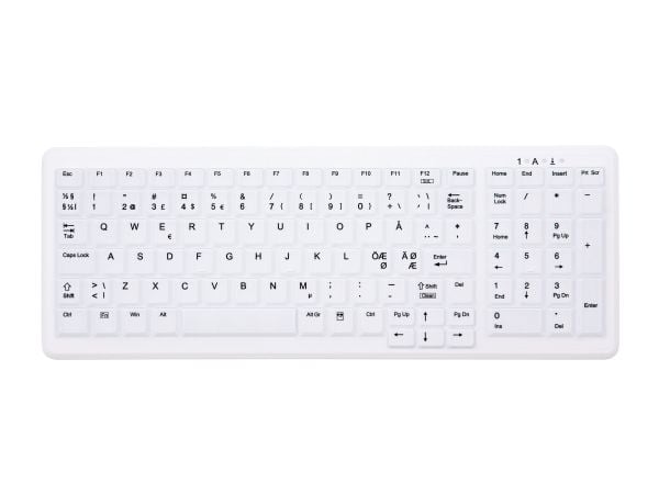 Contour Active Key ClassicClean - Tastaturdeksel - utskiftbar membran, hygienisk design - kompakt - hvit