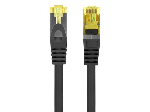 Lanberg - Koblingskabel - RJ-45 (hann) til RJ-45 (hann) - 6 mm - S/FTP - CAT 6a - halogenfri, formstøpt, uten hindringer, flertrådet - svart, RAL 9004