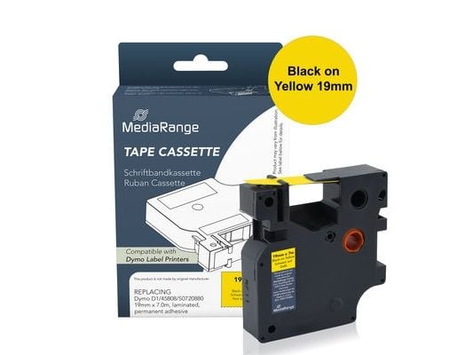 MediaRange MRDY45808, Svart på gult, Permanent akryl, 1 stykker, D1, Svart, Plast