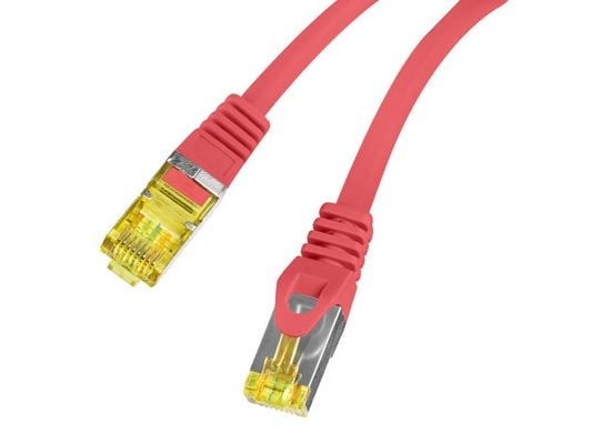 PATCHCORD CAT.6A S/FTP LSZH CU 0.25M PUNAINEN FLUKE PASSED LANBERG