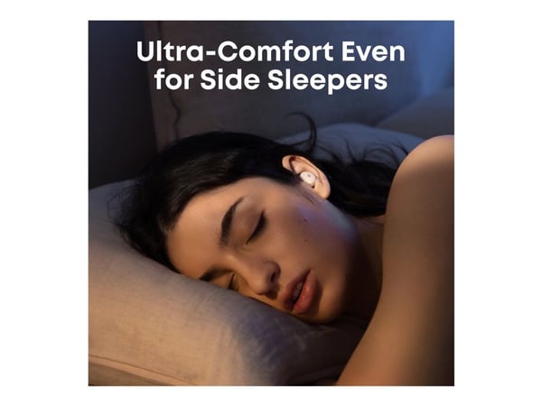 Anker Soundcore Sleep A30 - True wireless-hörlurar med mikrofon - inuti örat - Bluetooth - aktiv brusradering - månsken vit