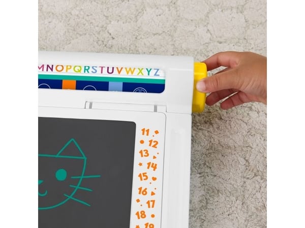 Fisher-Price Learn & Doodle Desk, Mess-Free Writing & Drawing-tegnetavle med LCD-skjerm for barn, 3 år, Batterier kreves, LR44, Plast, Flerfarget