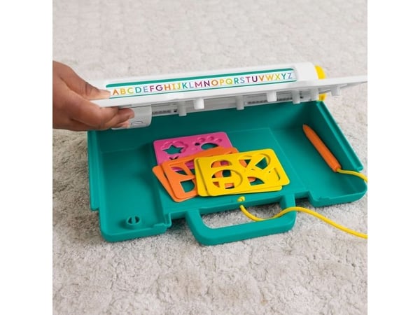 Fisher-Price Learn & Doodle Desk, Mess-Free Writing & Drawing-tegnetavle med LCD-skjerm for barn, 3 år, Batterier kreves, LR44, Plast, Flerfarget
