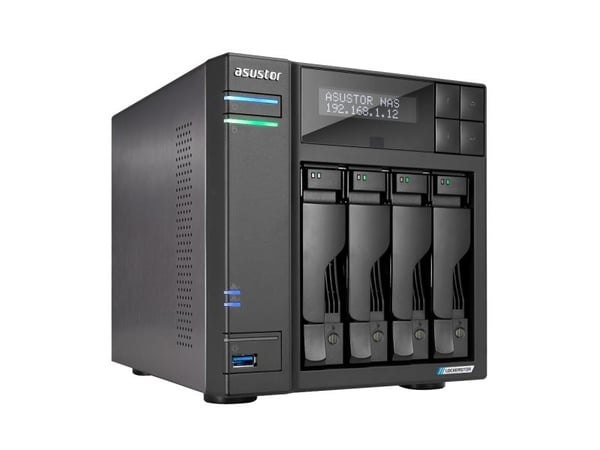 ASUSTOR Lockerstor 4 Gen2+ AS6704T V2 - NAS-server - 4 brønner - SATA 6Gb/s - RAID JBOD, 0, 1, 5, 6, 10 - RAM 4 GB - 5 Gigabit Ethernet - iSCSI støtte