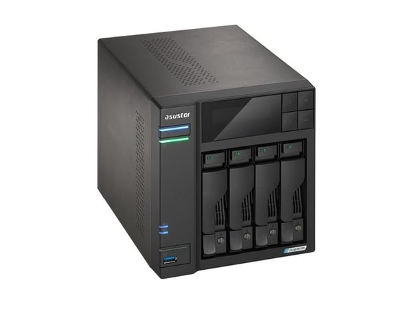 ASUSTOR Lockerstor 4 Gen2+ AS6704T V2 - NAS-server - 4 brønner - SATA 6Gb/s - RAID JBOD, 0, 1, 5, 6, 10 - RAM 4 GB - 5 Gigabit Ethernet - iSCSI støtte