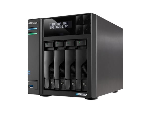 ASUSTOR Lockerstor 4 Gen2+ AS6704T V2 - NAS-server - 4 brønner - SATA 6Gb/s - RAID JBOD, 0, 1, 5, 6, 10 - RAM 4 GB - 5 Gigabit Ethernet - iSCSI støtte