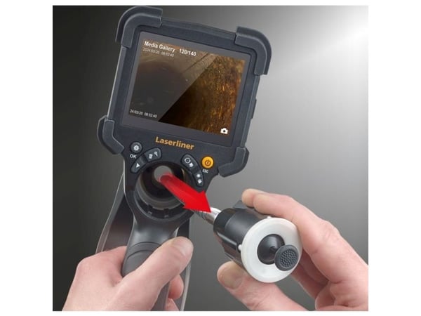 Laserliner VideoInspector 3DM, 640 x 480 pikseliä, 8,89 cm (3.5"), 1280 x 720 pikseliä, JPEG, 80°, 2x