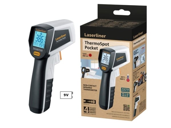 Laserliner ThermoSpot Pocket, 95 mm, 132 mm, 37 mm, 144 g, Svart, Grå, °C
