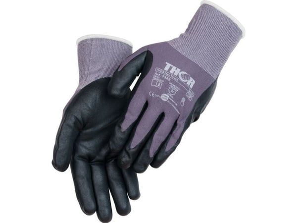Nitrildyppede fingerhansker THOR Flex Tech 9 svart (12 stk.)