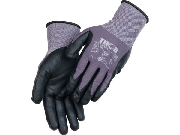 Fingerdyppede nitrilhansker THOR Flex Tech 11, sort – (12 stk.)