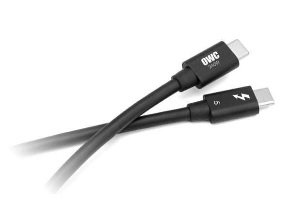 OWC OWCCBLTB5C0.3M, Mies, Mies, 0,3 m, 120 Gbit/s, Musta, Pyöreä