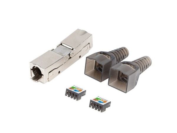 Lanberg - Nettverkkopler - RJ-45 (hunn) til RJ-45 (hunn) - foliebelagt uskjermet tvinnet kabelpar (F/UTP) - CAT 6a - gjennomsiktig, sølv