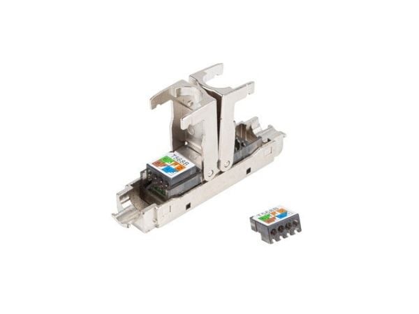 Lanberg - Nettverkkopler - RJ-45 (hunn) til RJ-45 (hunn) - foliebelagt uskjermet tvinnet kabelpar (F/UTP) - CAT 6a - gjennomsiktig, sølv