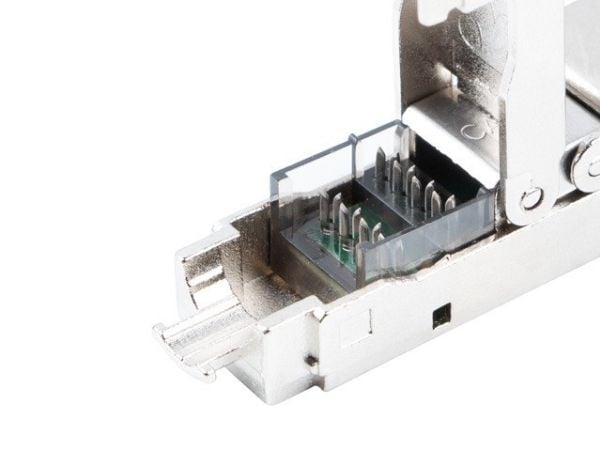 Lanberg - Nettverkkopler - RJ-45 (hunn) til RJ-45 (hunn) - foliebelagt uskjermet tvinnet kabelpar (F/UTP) - CAT 6a - gjennomsiktig, sølv