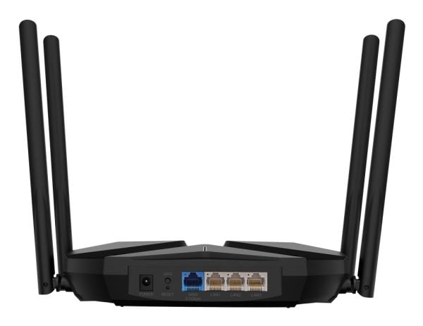 Mercusys AX3000, Wi-Fi 6 (802.11ax), Dobbelbånd (2.4 GHz / 5 GHz), Ethernet/bredbåndsforbindelse, Sort, Frittstående router