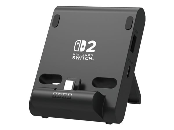 Hori Dual USB PlayStand, Ladesystem, Nintendo Switch 2, Svart, Koblet med ledninger (ikke trådløs), 71,5 mm, 32 mm