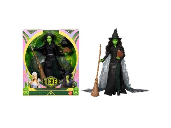 Mattel Universal Pictures'' Wicked: For Good Deluxe Elphaba-dukke med klær inspirert av filmen, og 4 tilbehørsdeler, Motedukke, Hunkjønn, 6 år, Jen...