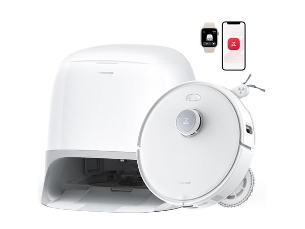 Roborock Qrevo Curv 5A1, Uten pose, Svart, Hvit, Rund, Støv pose, 0,325 l, Lade, Purification
