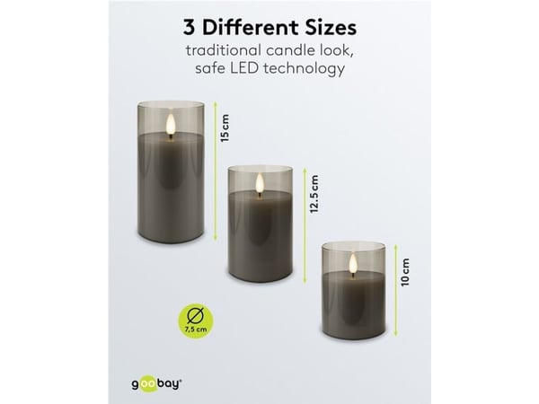 Goobay 77755, Figur, Gjennomsiktig, Grå, Stearinlys, LED, 0,06 W, 6 lm