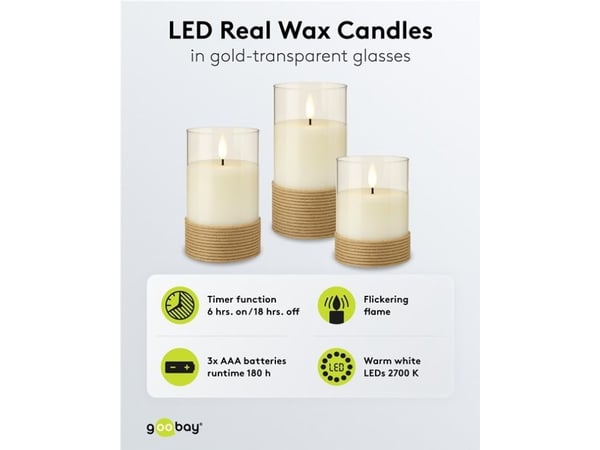 Goobay 77773, Figur, Gjennomsiktig, Grå, Stearinlys, LED, 0,06 W, 6 lm