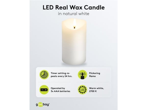 Goobay 77775, Dekorativ lysfigur, Hvit, Polykarbonat (PC), Glass, IP20, Lys, LED