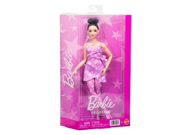Barbie Deluxe Style Pink Denim Star Wrap Asian