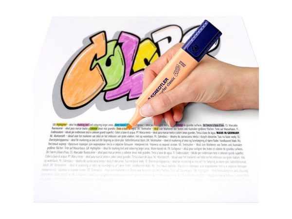 STAEDTLER Textsurfer classic 364 C - Markeringspenn - for fakspapir, karbonpapir - assorterte farger - vannbasert blekk - 1-5 mm (en pakke 10)