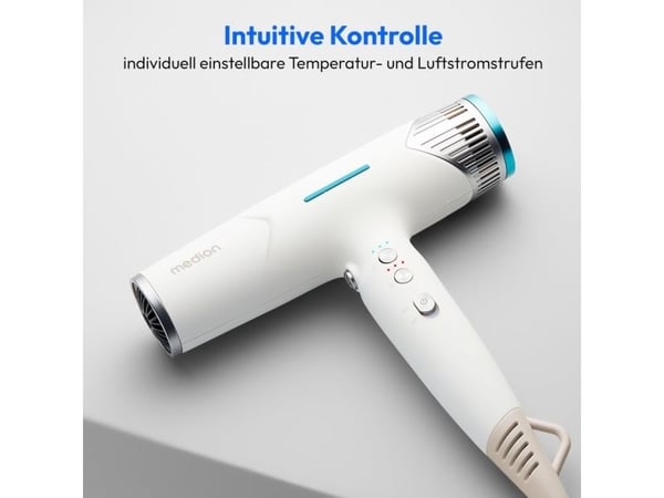 MEDION LIFE HD2, 95 °C, 82 dB, Hvit, Monokromatisk, 1,8 m, Knapper