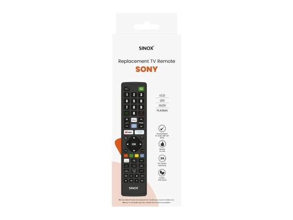 Sinox SXR1230, TV, RF kabel-fri, Trykknapper, Svart