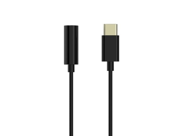 Sinox - USB-C til hodetelefons-jakkadapter - USB-C hann til 3,5 mm telefonjakk hunn - 15 cm - svart
