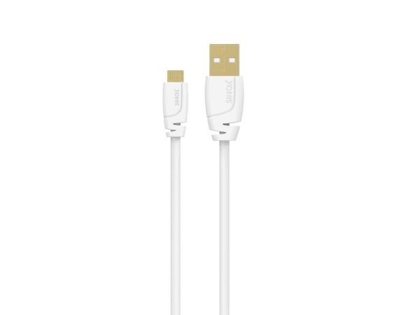 Sinox - USB-kabel - USB (hane) till mikro-USB typ B (hane) - USB 2.0 - 2 m - vit