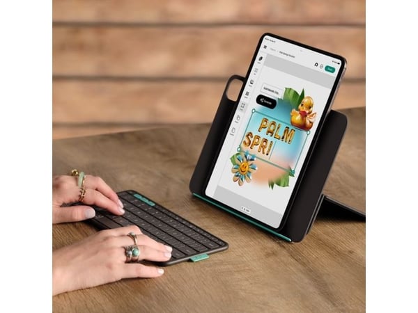 Logitech Flip Folio - Tastatur og folioveske - full size - trådløs - Bluetooth 5.1 LE - QWERTY - Nordisk (dansk/finsk/norsk/svensk) - grafitt - for...