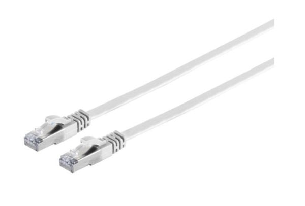 MicroConnect - Verkkokaapeli - RJ-45 (uros) - RJ-45 (uros) - 5 m - UTP - CAT 6a - säikeistetty, litteä - valkoinen