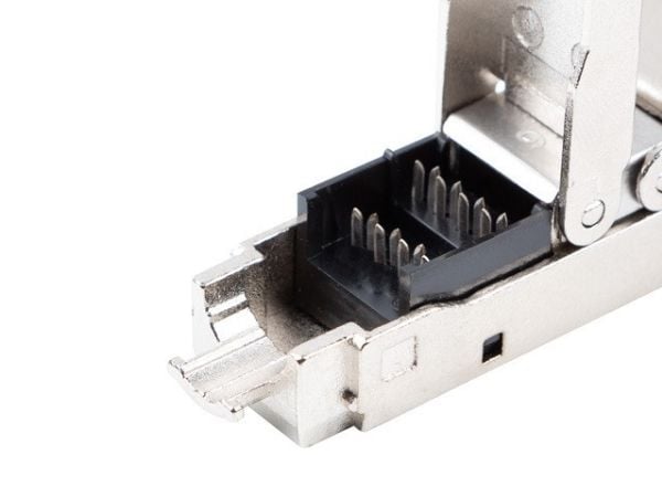 Lanberg - Verkkoliitin - RJ-45 (naaras) RJ-45 (naaras) - taitettu suojaamaton kierretty pari (F/UTP) - CAT 6 - musta, hopea