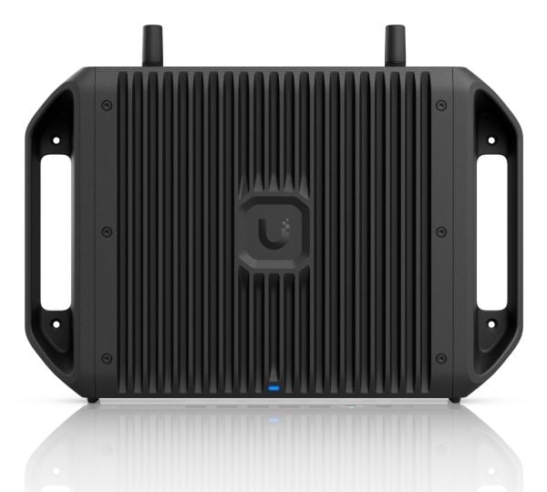 Ubiquiti UCG-Industrial, svart, rack/skap/vegg, status, intern, RP-SMA, 5 dBi