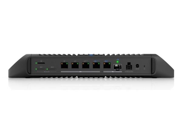 Ubiquiti UCG-Industrial, svart, rack/skap/vegg, status, intern, RP-SMA, 5 dBi